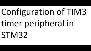 Configuration of TIM3 #timer peripheral on STM32