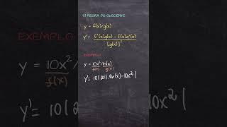 Derivada: Regra do Quociente #calculo #calculus #calculodiferencial