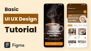 Basic UI UX Design Tutorial | Coffee shop mobile app (Part - 1)