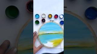 How to Draw Beautiful Sunset in Beach#shortvideo  #youtubeshorts