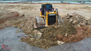 Wow That's Great.!! Swamp Field​ Filled With Stone Soils Ation By Extreme Bulldozer SHANTUI Pushing