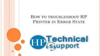 How to troubleshoot HP Printer in Error State