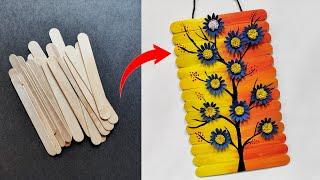 Acrylic Painting On Icecream Stick || Icecream Stick Craft Idea || Room decor Idea || Wall decor