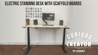 #43 Scaffold Board Electric Standing Desk #DreamDesk - DIY Curious Creator