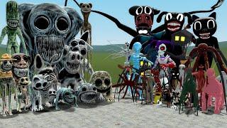 ALL ZOONOMALY CHARACTERS vs CARTOON CAT and ALL TREVOR HENDERSON CHARACTERS - Garry's Mod