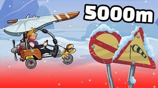 THE FIRST EVER 5000m IN RAGING WINTER - Hill Climb Racing 2