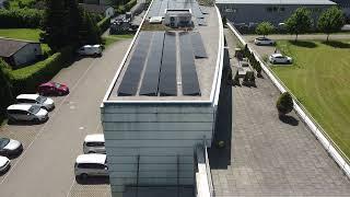 Solar Panels in Particle Measuring Systems' Wattwil, Switzerland office.