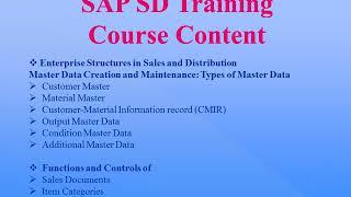 SAP SD Course Content Video