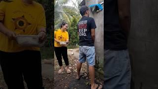 Pee outside while she approach #funny #couple #viralvideo