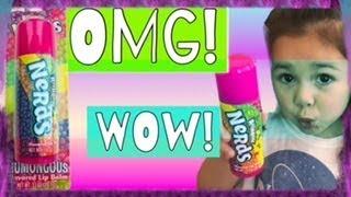 TRYING HUGE GIANT CANDY CHAPSTICK!!! Nerds