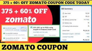 375 + 60% off Zomato coupon code today