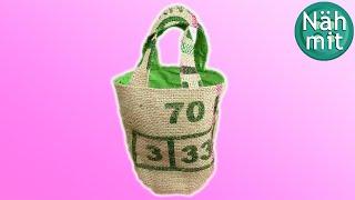 Kaffeesack nähen: Upcycling Ideen | Jutebeutel | Tasche Utensilo Korb | für Anfänger | Näh mit mir!