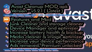 Avast Cleanup Premium (All Premium Unlocked)Latest Version5.2.1 Apk 2020..