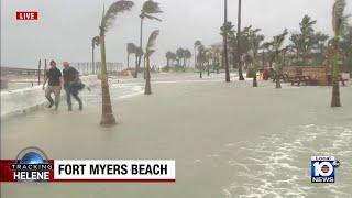 Hurricane Helene: Storm surge seen on Fort Myers Beach