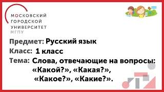 1 класс. Русский язык. Слова, отвечающие на вопросы: «Какой?», «Какая?», «Какое?», «Какие?»