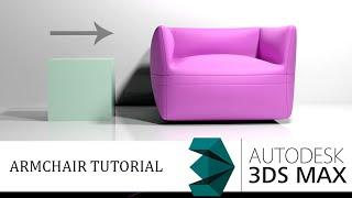 3ds max beginner tutorial 2022 - puffy armchair modeling