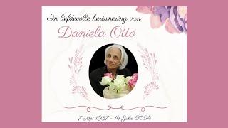 Gedenkdiens in liefdevolle herrinering van Daniela Otto