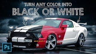 Simple trick to change ANY COLOR into BLACK or White in Photoshop.