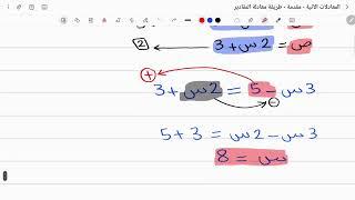 رياضيات الصف التاسع - المعادلات الآنية - مقدمة - طريقة معادلة المقادير