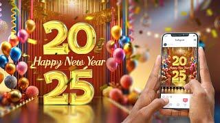 Beautiful Happy New Year 2025 Motion Graphics and Social Media Post 2025