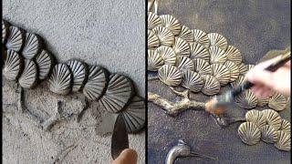 Painting embossed cement sculpture, imitation bronze paintings