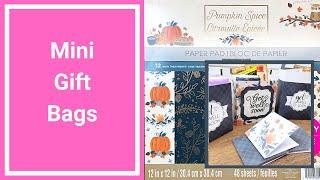 Mini Gift Bag Tutorial - Treat Holder Using 2 Sheets of 8x8 Paper - Using Up a Whole Paper Pad