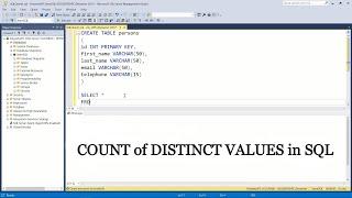 How to get COUNT of DISTINCT VALUES in SQL