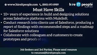 Cloud Integration Jobs | Mulesoft Jobs | Boston, MA | Job ID: 32715 |