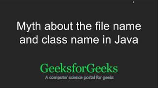 Myth about the file name and class name in Java | GeeksforGeeks