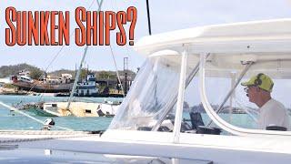 Sunken Ships in Marsh Harbour in 2022?  || Sailing to and Exploring the Abacos, Bahamas