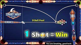 8 Ball Pool Starry Night 9 Ball  1 Shot = Win Cue Level Max