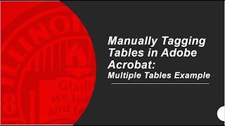 Manually Tagging Tables in Adobe Acrobat: Multiple Tables Example