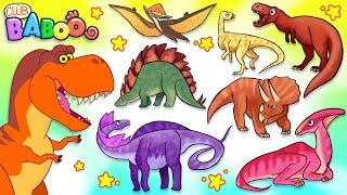 Club Baboo Dinosaurs | LONG 3 HOUR VIDEO | Watch and Learn Dinosaur Names like Brachiosaurus, TRex