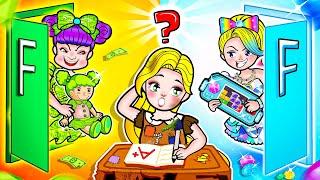 [paper dolls] Poor vs Rich vs Giga Rich Friend in the School  | Rapunzel Family 놀이 종이