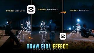 Trending New DRAW GIRL effects reels video editing | Instagram trending draw girl effects tutorial