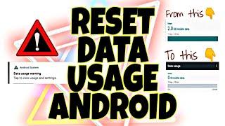 HOW TO RESET DATA USAGE in Android (No root) 2020