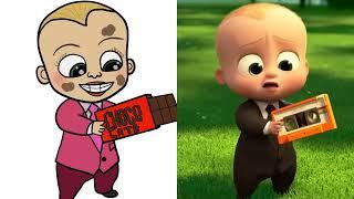 The Boss Baby - Tim vs. Baby Gang Scene funny drawing meme