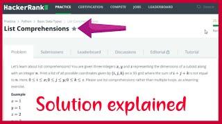 List Comprehension | Hackerrank Solution | Python | In Hindi