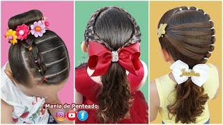 3 Penteados Lindos e Fáceis de Fazer | 3 Quick & Easy Hairstyles with elastics and Braids for Girls