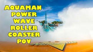 Aquaman Power Wave Water Roller Coaster POV! Six Flags Over Texas