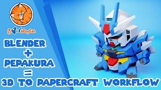 Blender to Pepakura Designer Workflow | 3D Model to Papercraft Workflow | Earthree Gundam Papercraft