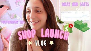 SHOP LAUNCH VLOG   - Showing You my Product Photography Set Up and my launch sales and stats