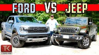 Off-Road Showdown! Ford Ranger Raptor Takes on Jeep Gladiator Mojave in the Mud, Rocks & Water!