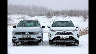 Volkswagen Tiguan - Toyota RAV4: одна муфта хорошо, а две на горе? Тест-драйв обзор 2020