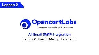 All Email SMTP Pro Opencart Extension - Lesson 2 : Managing extension