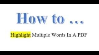 How to  persistently highlight or mark multiple words or phrases in a PDF