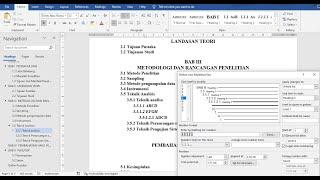 Penomoran Otomatis Bab, Sub bab, Daftar Isi di MS Word untuk TA, Skripsi, Makalah dengan 5 heading