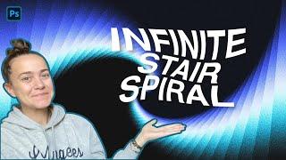 INFINITE SPIRAL STAIRCASE EASY TUTORIAL | ADOBE PHOTOSHOP