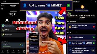 Memeland Airdrop Task Complete  Add to name “Ⓜ️ MEMES” Task Complete Kaise Kare Memeland Airdrop