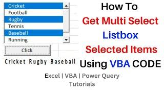 VBA Code Excel Listbox Multiselect Get Values